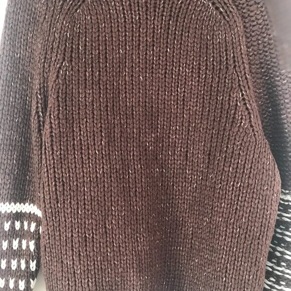 BDG Urban Outfitters cable knit brown sweater oversize cropped women's XS chunky - Picture 7 of 11